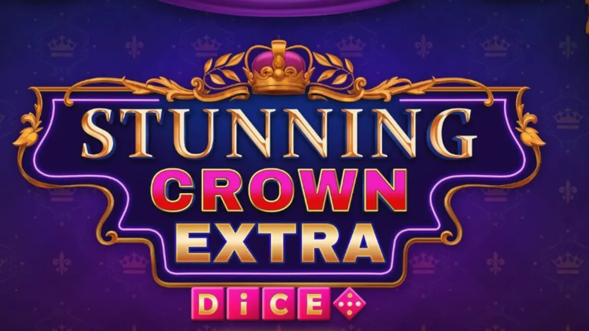 Tampilan visual mewah dan simbol mahkota emas pada slot Stunning Crown Extra Dice