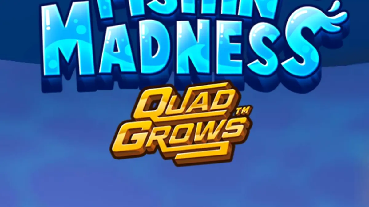 Tampilan antarmuka mobile game slot Fishin’ Madness Quadgrows dengan latar bawah laut yang dinamis