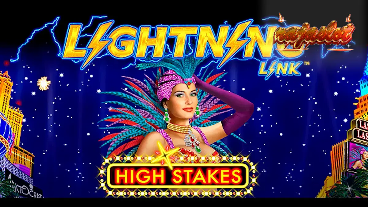 Tampilan layar permainan slot Lightning Link High Stakes dengan elemen visual kasino yang mewah.